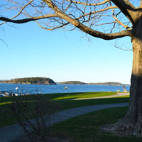 Agamont Park, view of Porcupine Islands, Bar Harbor, Maine