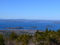 Bar Harbor and the Porcupine Islands seen from the top of Cadillac Mtn., Acadia National Pk., Mt. Desert Island, Maine