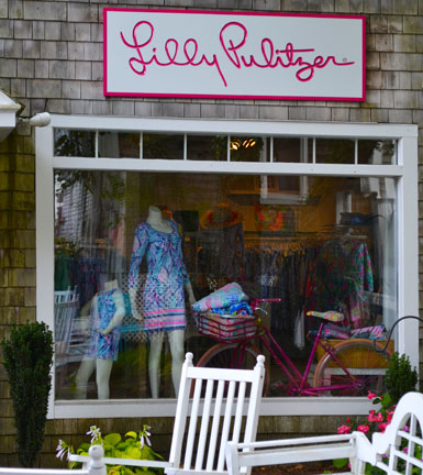 Lilly Pulitzer, courtyard shop in back of Main St. Lilly Pulitzer store, Chatham