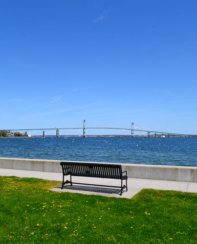 Newport Bridge as seen from downtown Jamestown, R.I.