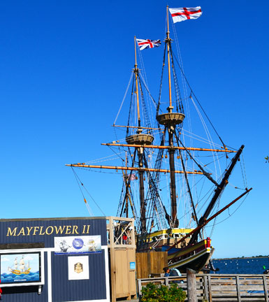Mayflower II, vessel and exhibits, Frazier Memorial State Park, Water St., Plymouth