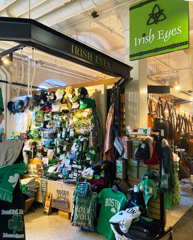 Irish Eyes kiosk, first floor of Faneuil Hall, Boston, Ma.