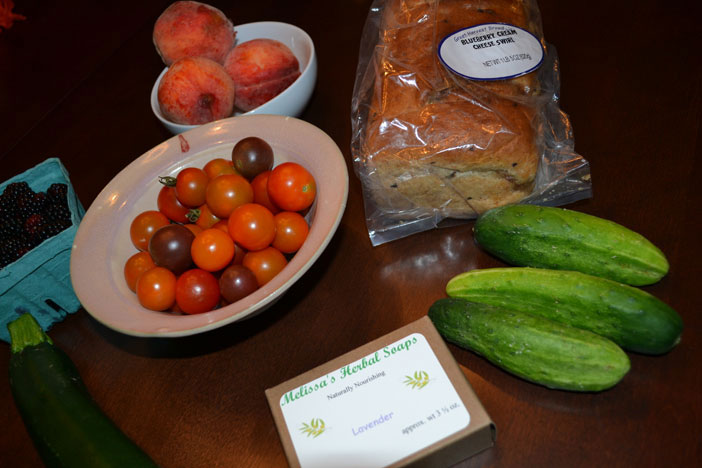 Goods from Wickford Farmers Market, August, 2013