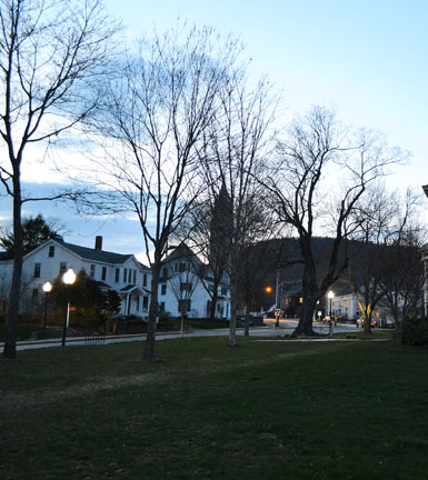 Main St. and view of Mount Battie, Downtown Camden, Maine