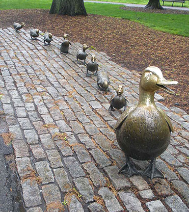 Make Way for Ducklings sculpture, Boston Public Garden, Boston, Ma.