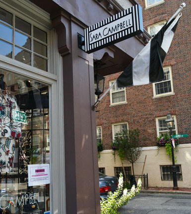 Sara Campbell, boutique on Chestnut St. steps from Charles St., Beacon Hill, Boston