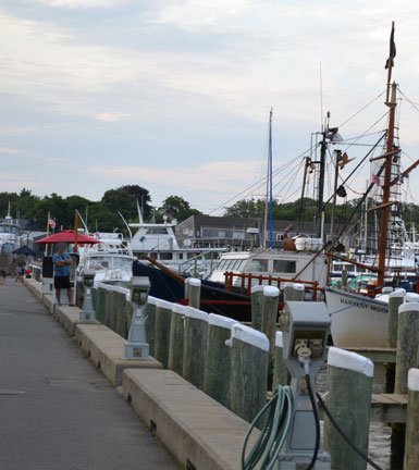 Hyannis Harbor, dock, walkway and boats, Hyannis