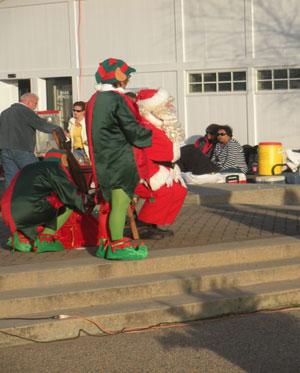 Santa visits Mystic River Park, Downtown Mystic, Ct.