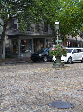 cobblestones on Main St., Nantucket, Ma.