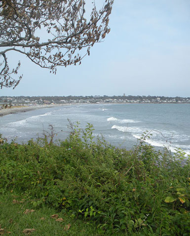 Cliff Walk view of Easton's (First) Beach, Newport, R.I.