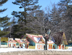 Roadside view of StoryLand in winter, Rt. 16, Glen, N.H.