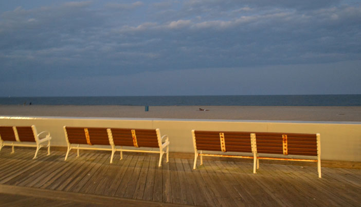 Boardwalk benches in Ocean City, Maryland