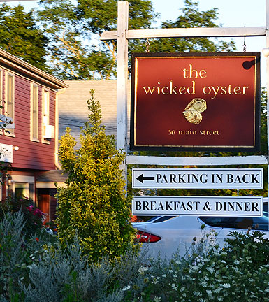 Wicked Oyster, restaurant on Main St. 1/2 mile east of downtown Wellfleet