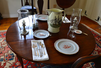 Period dining room, historic home, Wickford Village