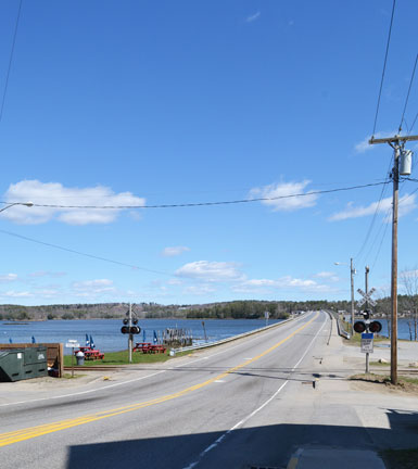 Bath Rd., Rte. 1, and the Sheepscot River, Wiscasset, Maine